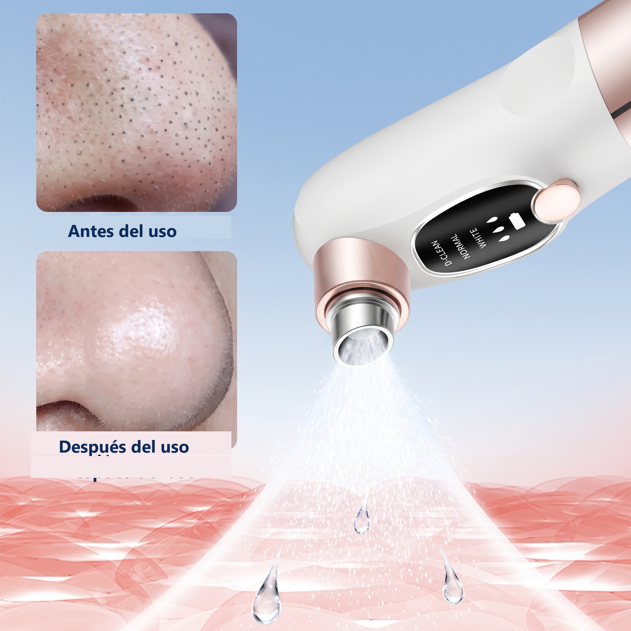 Demostración científica HydroPore Pro™ Antes vs Después